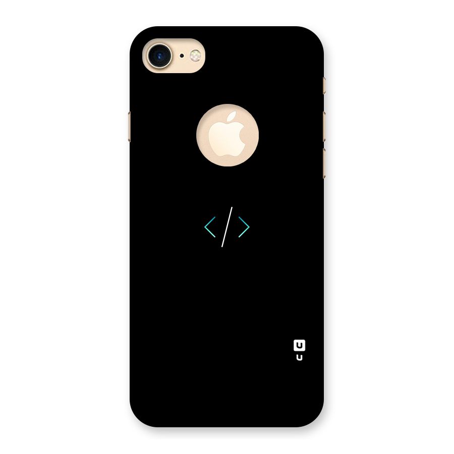 Minimal Dark Coding Back Case for iPhone 7 Logo Cut