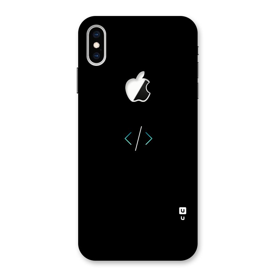 Minimal Dark Coding Back Case for iPhone XS Max Apple Cut