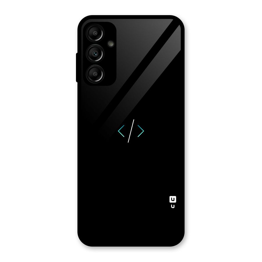 Minimal Dark Coding Glass Back Case for Galaxy A14 5G