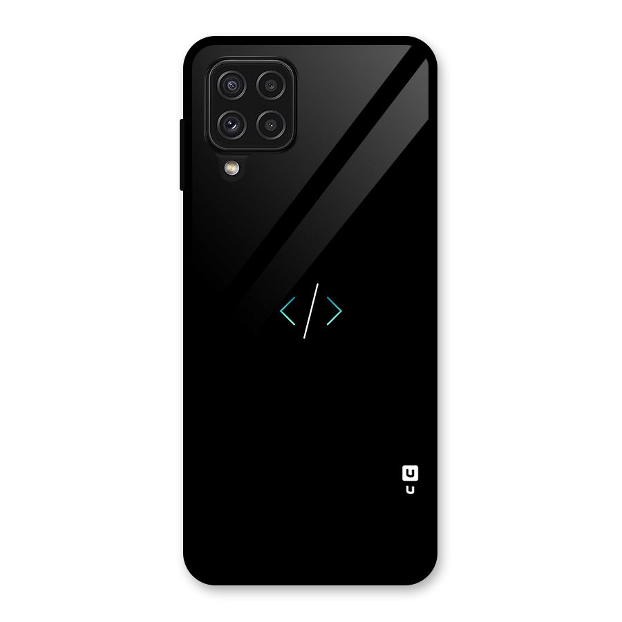 Minimal Dark Coding Glass Back Case for Galaxy A22 4G