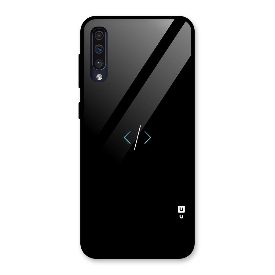 Minimal Dark Coding Glass Back Case for Galaxy A30s