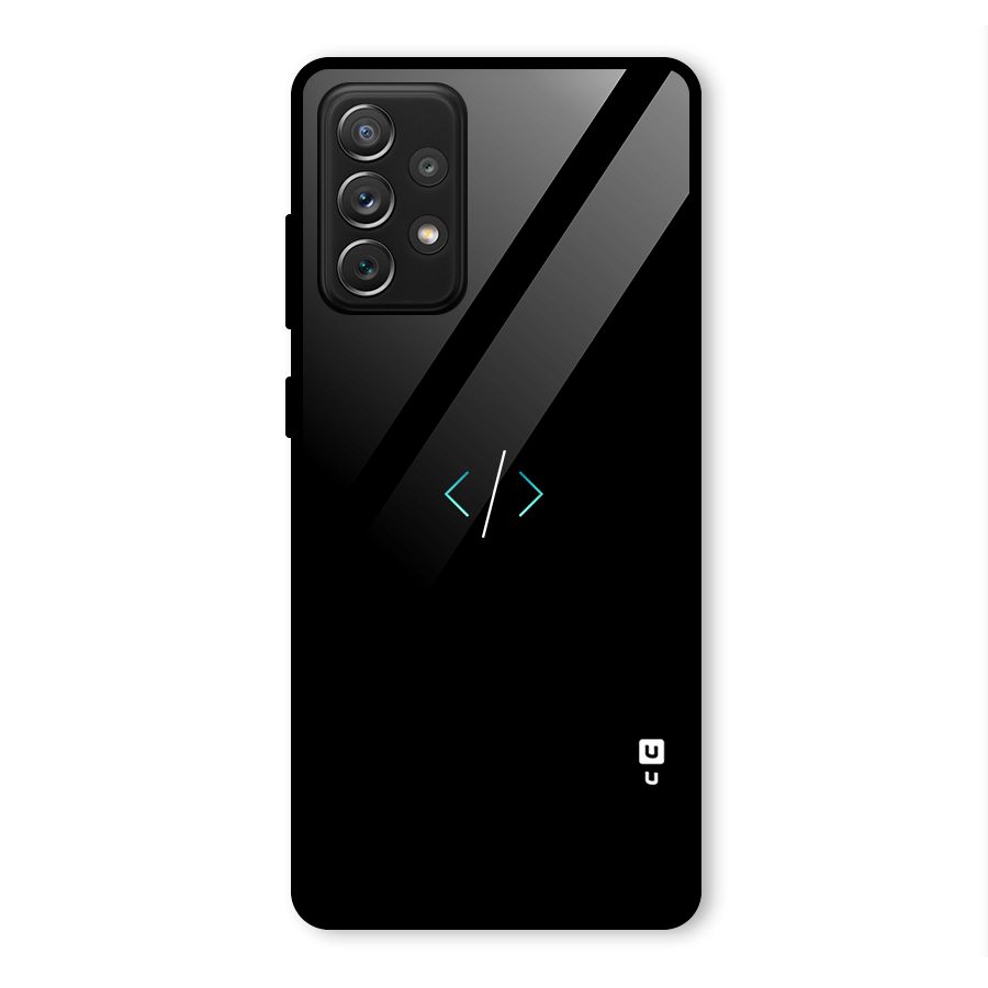 Minimal Dark Coding Glass Back Case for Galaxy A72