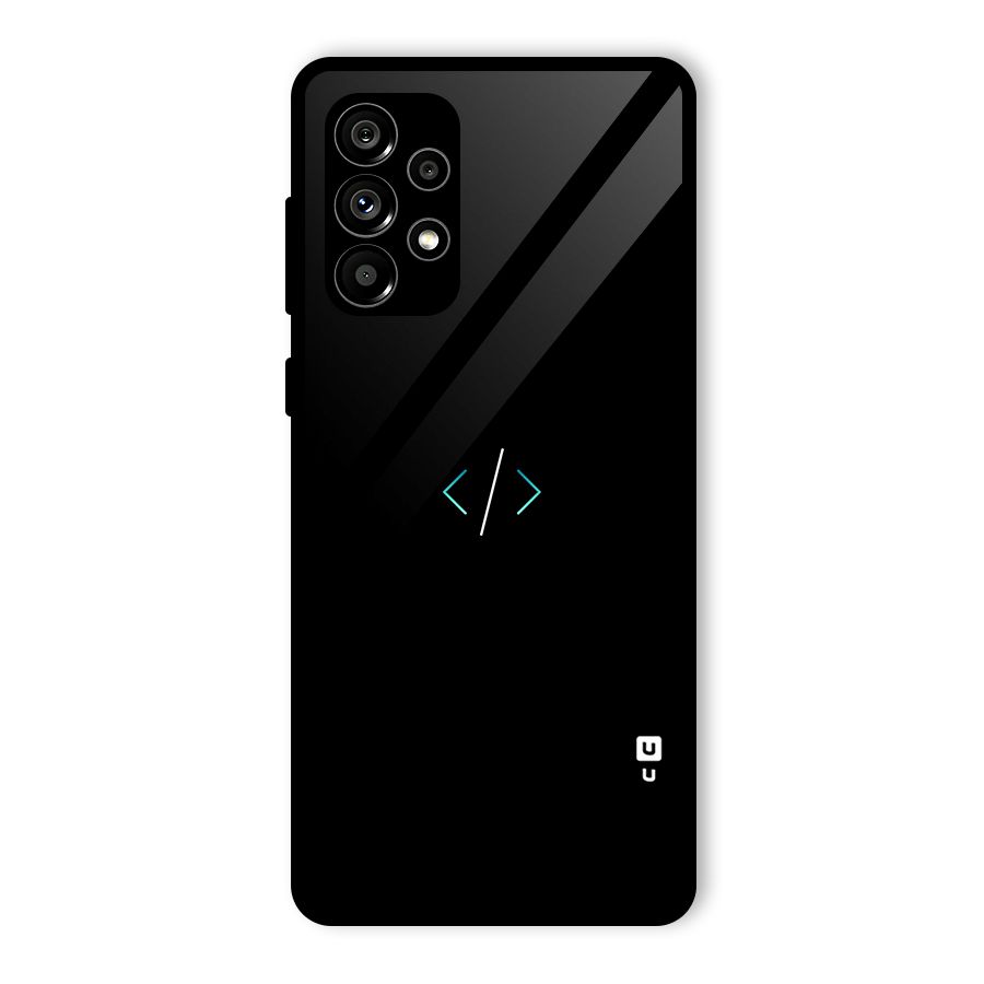 Minimal Dark Coding Glass Back Case for Galaxy A73 5G
