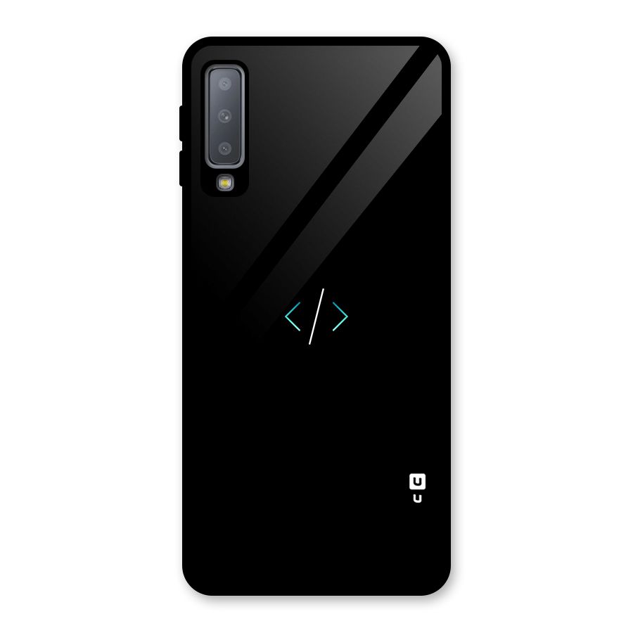 Minimal Dark Coding Glass Back Case for Galaxy A7 (2018)