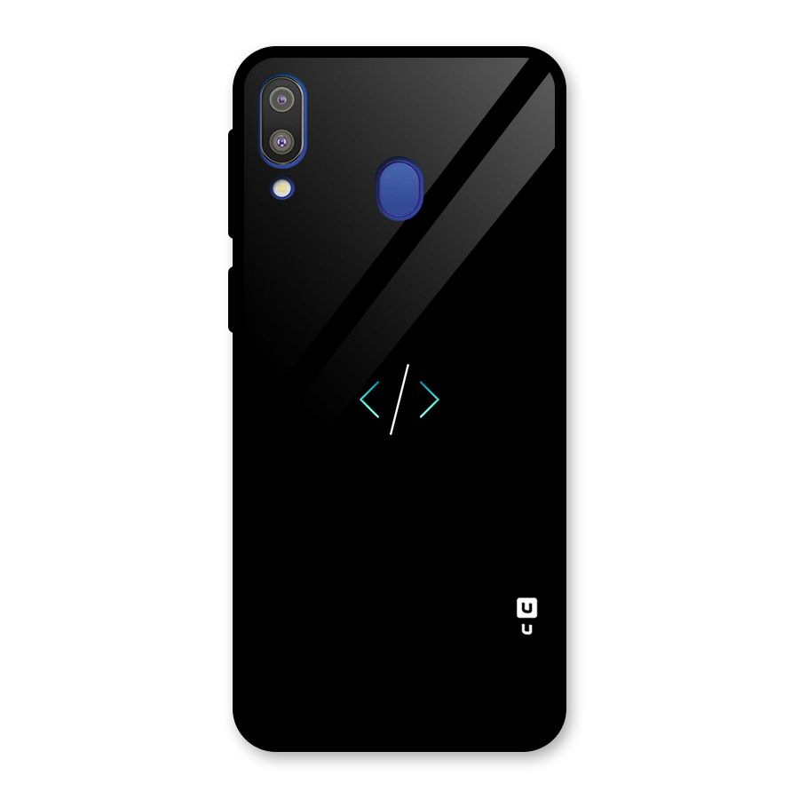 Minimal Dark Coding Glass Back Case for Galaxy M20
