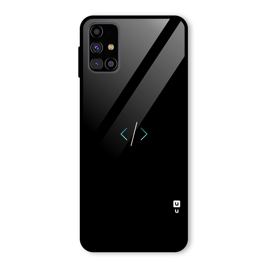 Minimal Dark Coding Glass Back Case for Galaxy M31s