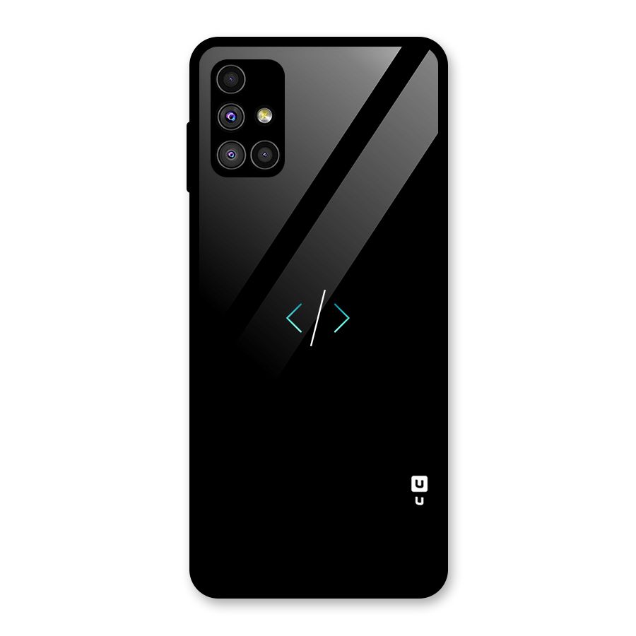 Minimal Dark Coding Glass Back Case for Galaxy M51