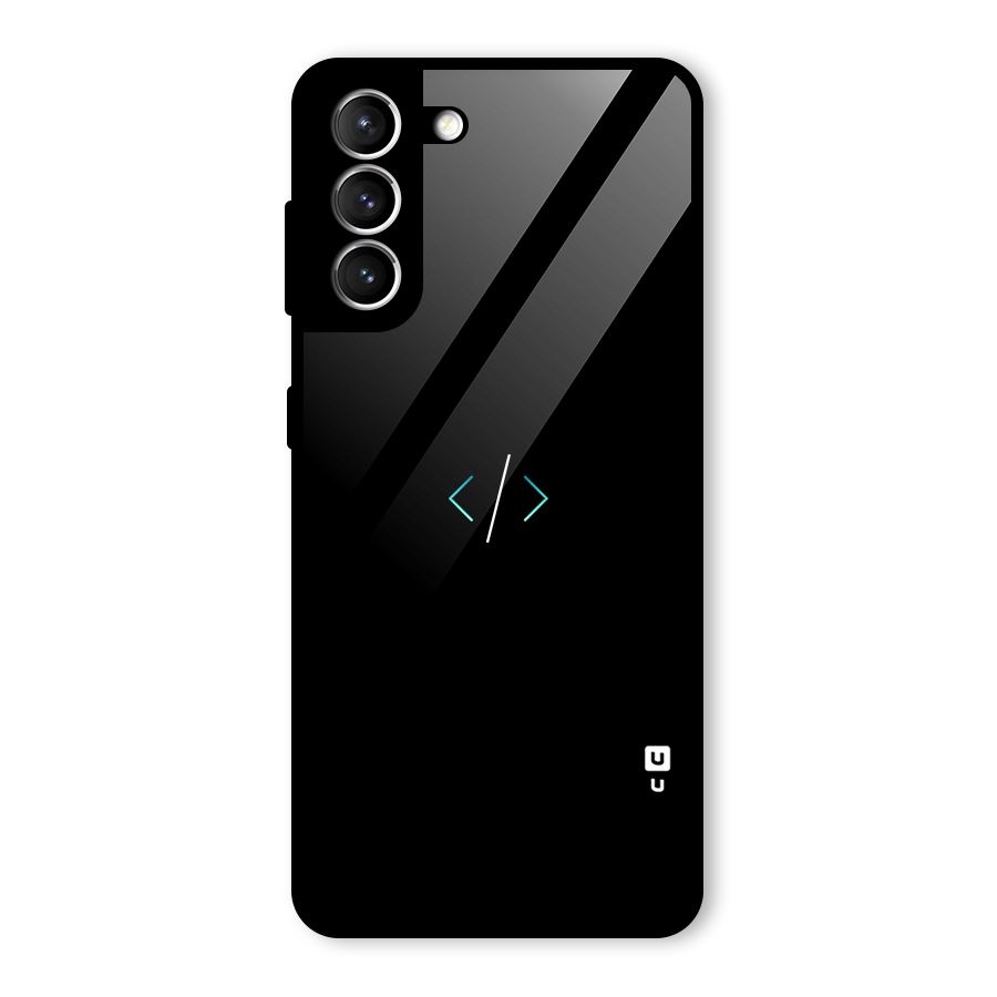 Minimal Dark Coding Glass Back Case for Galaxy S21 5G