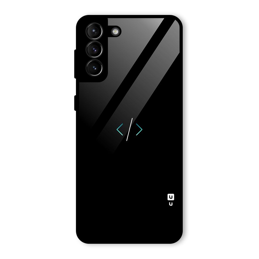 Minimal Dark Coding Glass Back Case for Galaxy S21 Plus