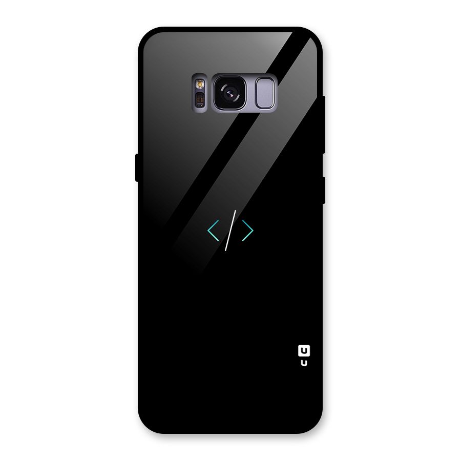 Minimal Dark Coding Glass Back Case for Galaxy S8