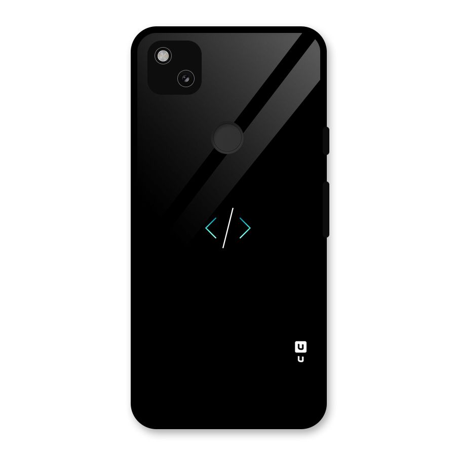 Minimal Dark Coding Glass Back Case for Google Pixel 4a