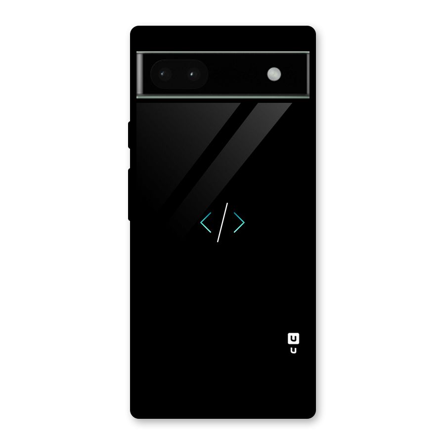 Minimal Dark Coding Glass Back Case for Google Pixel 6a