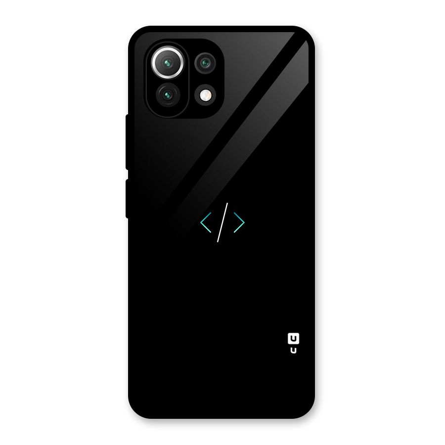 Minimal Dark Coding Glass Back Case for Mi 11 Lite