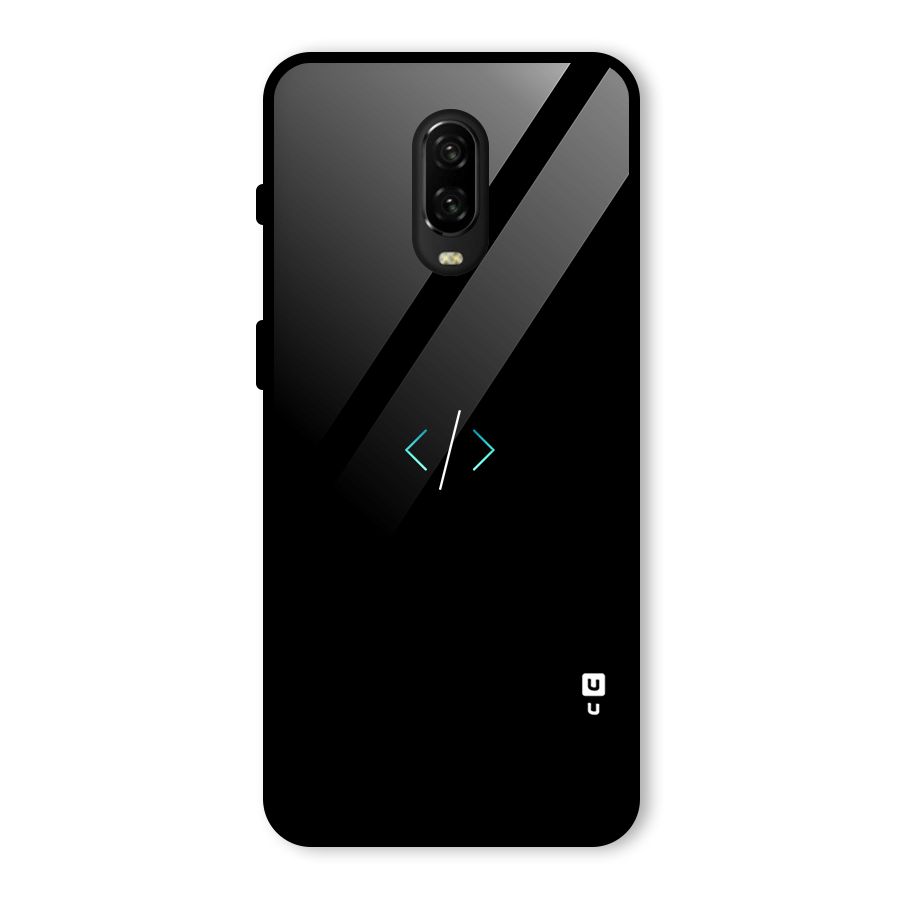 Minimal Dark Coding Glass Back Case for OnePlus 6T