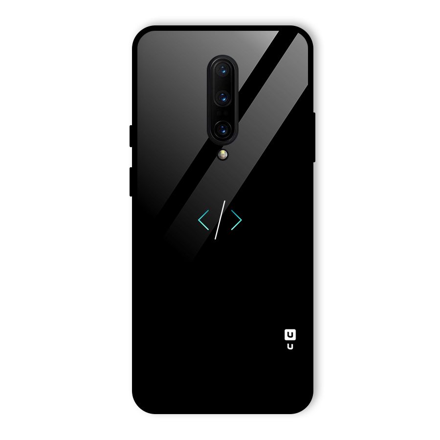 Minimal Dark Coding Glass Back Case for OnePlus 7 Pro