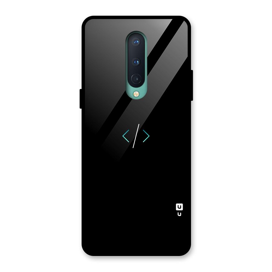 Minimal Dark Coding Glass Back Case for OnePlus 8