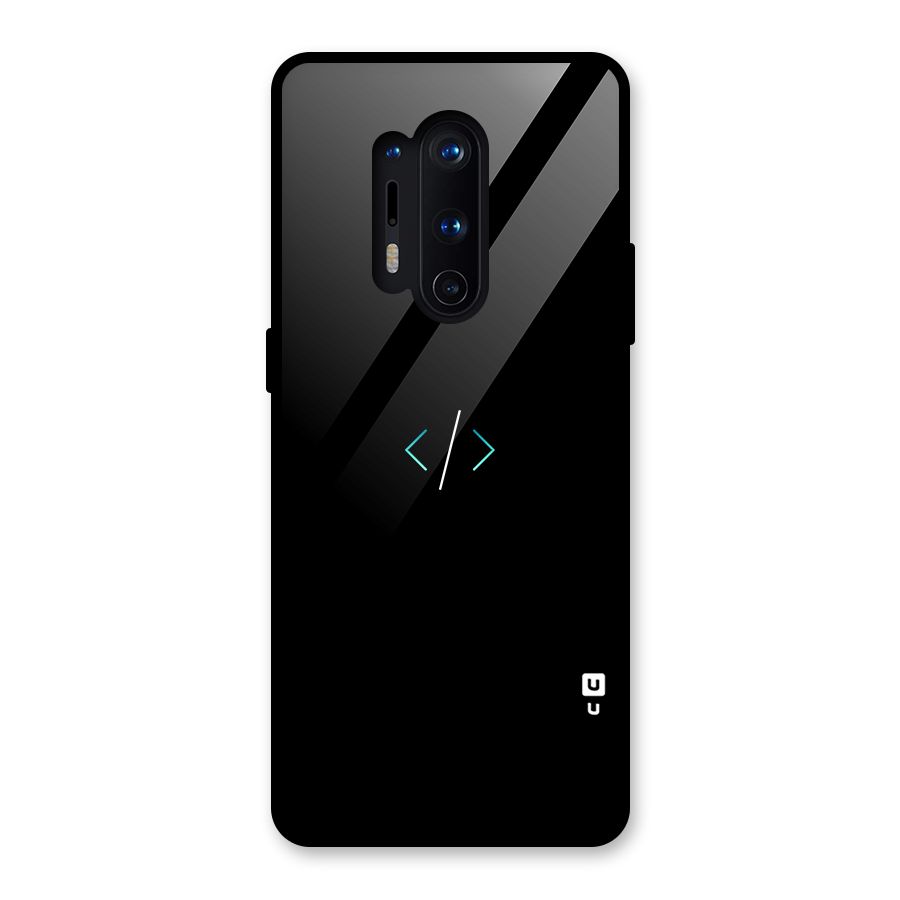 Minimal Dark Coding Glass Back Case for OnePlus 8 Pro