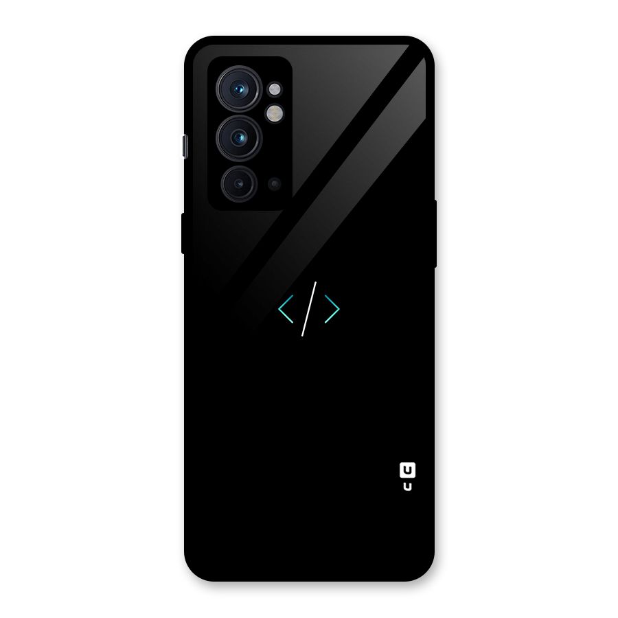 Minimal Dark Coding Glass Back Case for OnePlus 9RT 5G