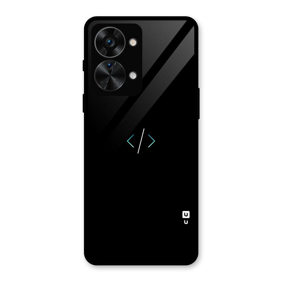 Minimal Dark Coding Glass Back Case for OnePlus Nord 2T