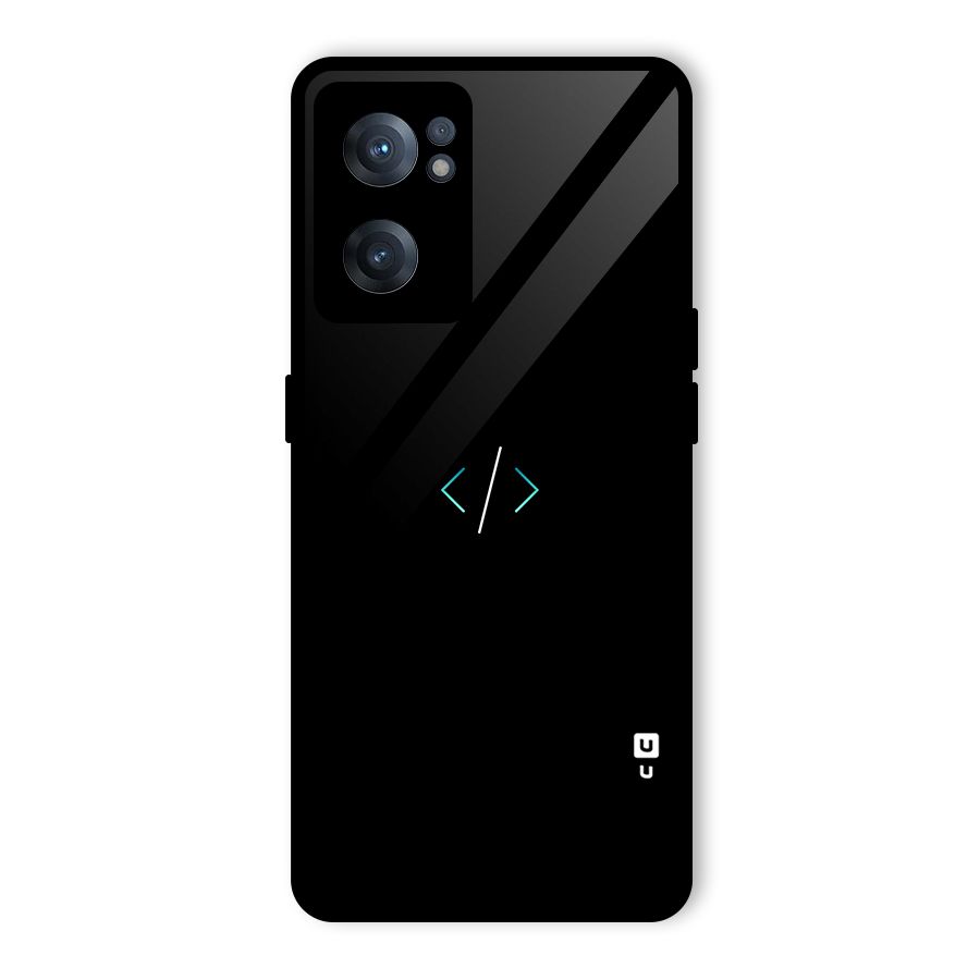 Minimal Dark Coding Glass Back Case for OnePlus Nord CE 2 5G