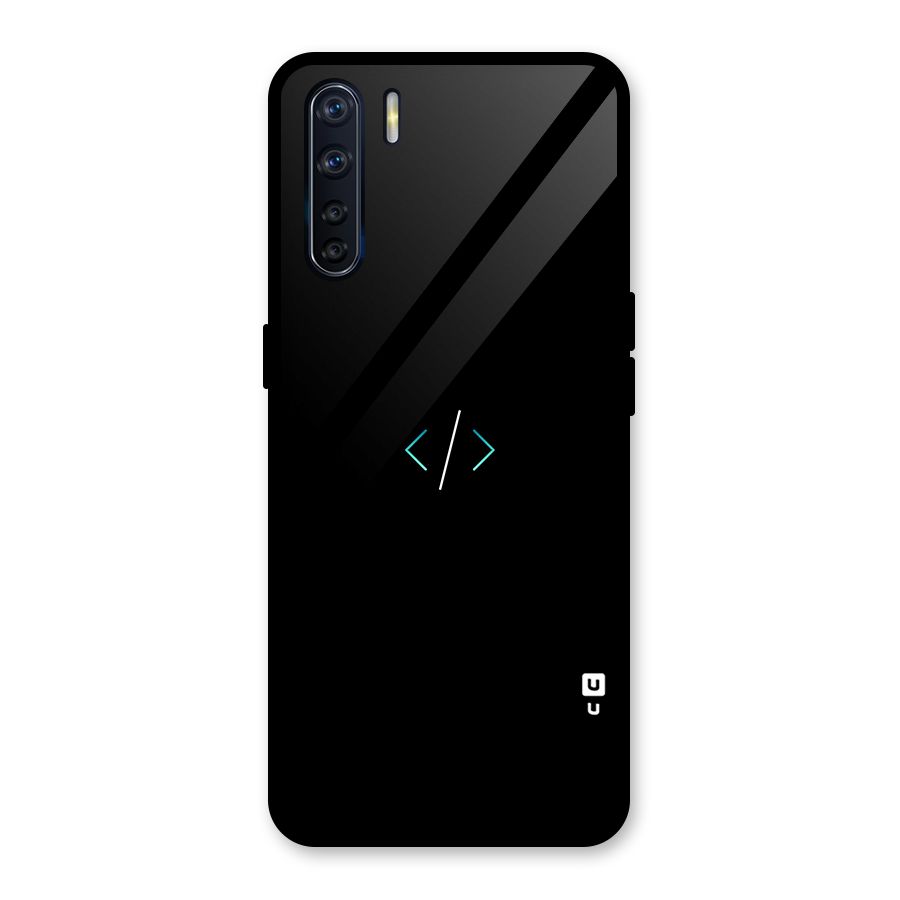 Minimal Dark Coding Glass Back Case for Oppo F15