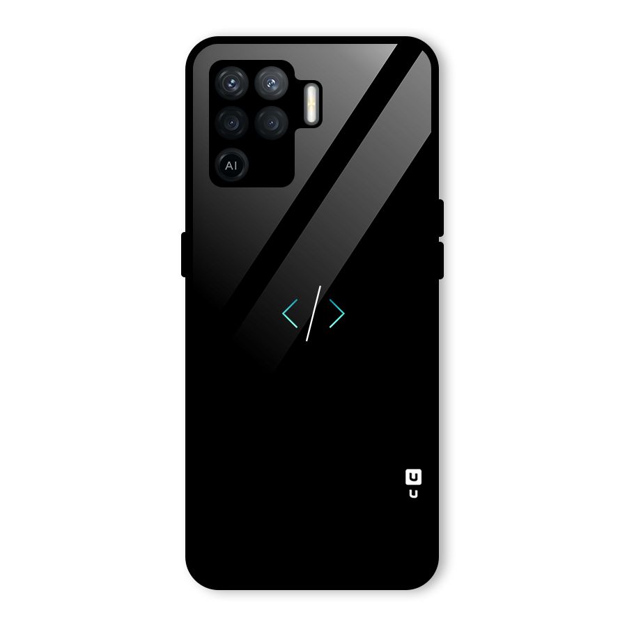 Minimal Dark Coding Glass Back Case for Oppo F19 Pro