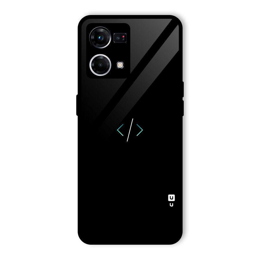 Minimal Dark Coding Glass Back Case for Oppo F21 Pro 4G