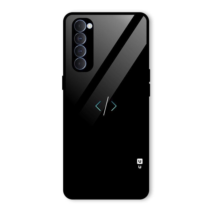 Minimal Dark Coding Glass Back Case for Oppo Reno4 Pro