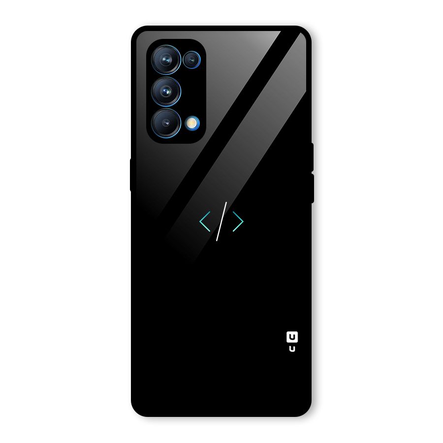 Minimal Dark Coding Glass Back Case for Oppo Reno5 Pro 5G