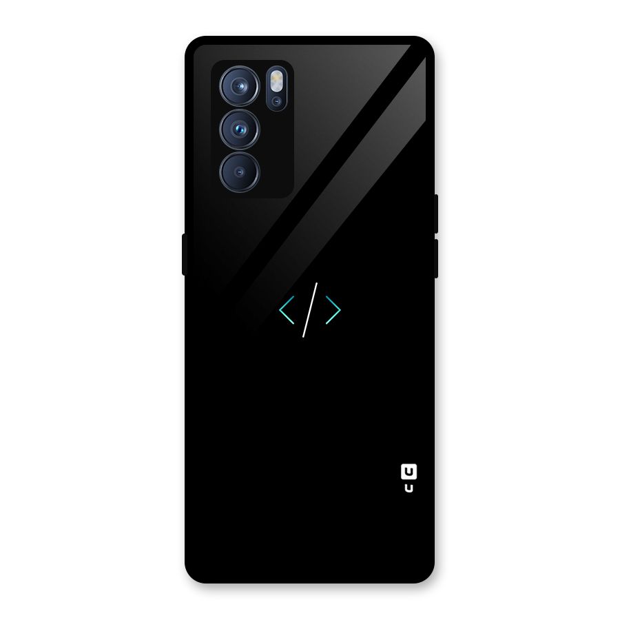 Minimal Dark Coding Glass Back Case for Oppo Reno6 Pro 5G