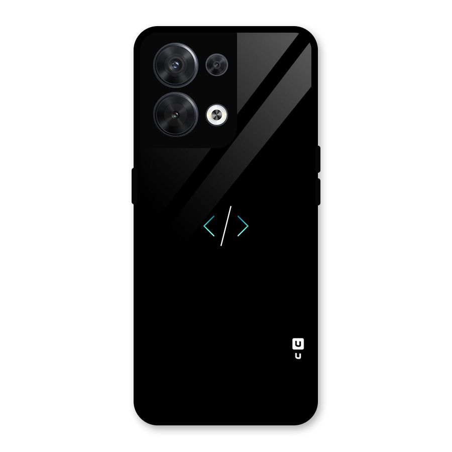 Minimal Dark Coding Glass Back Case for Oppo Reno8 5G