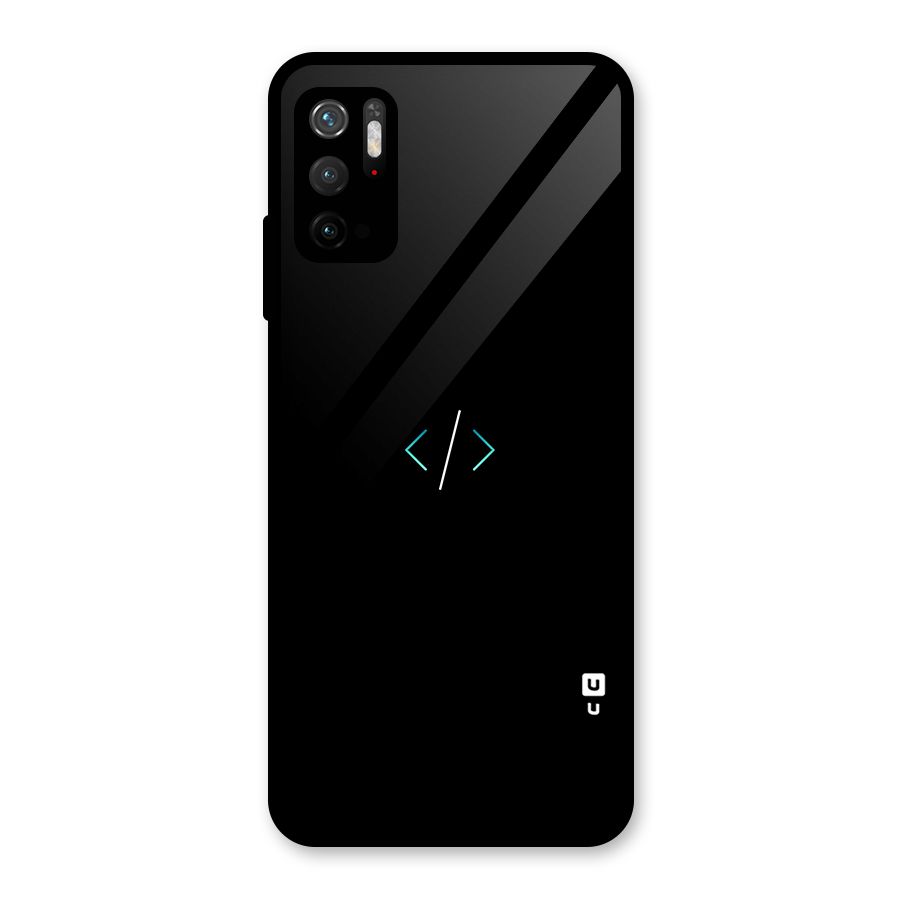 Minimal Dark Coding Glass Back Case for Poco M3 Pro 5G