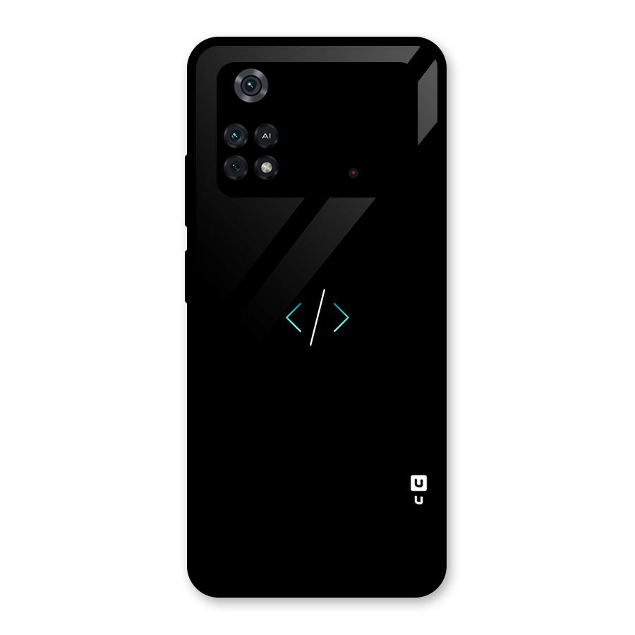 Minimal Dark Coding Glass Back Case for Poco M4 Pro 4G