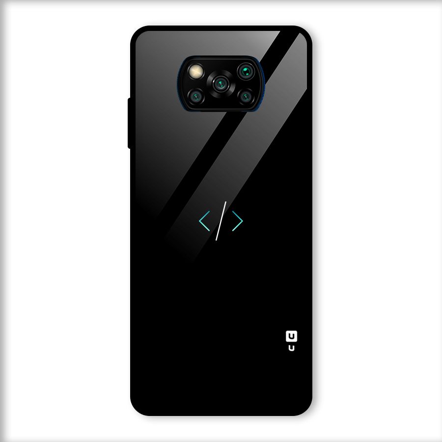 Minimal Dark Coding Glass Back Case for Poco X3