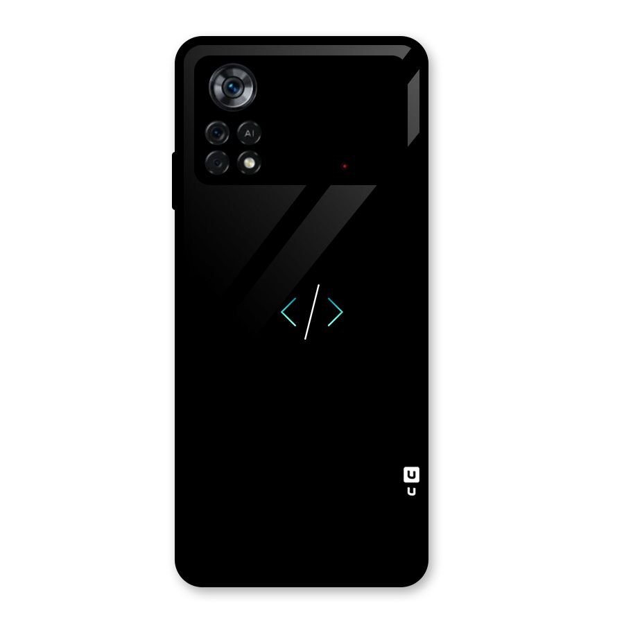 Minimal Dark Coding Glass Back Case for Poco X4 Pro 5G