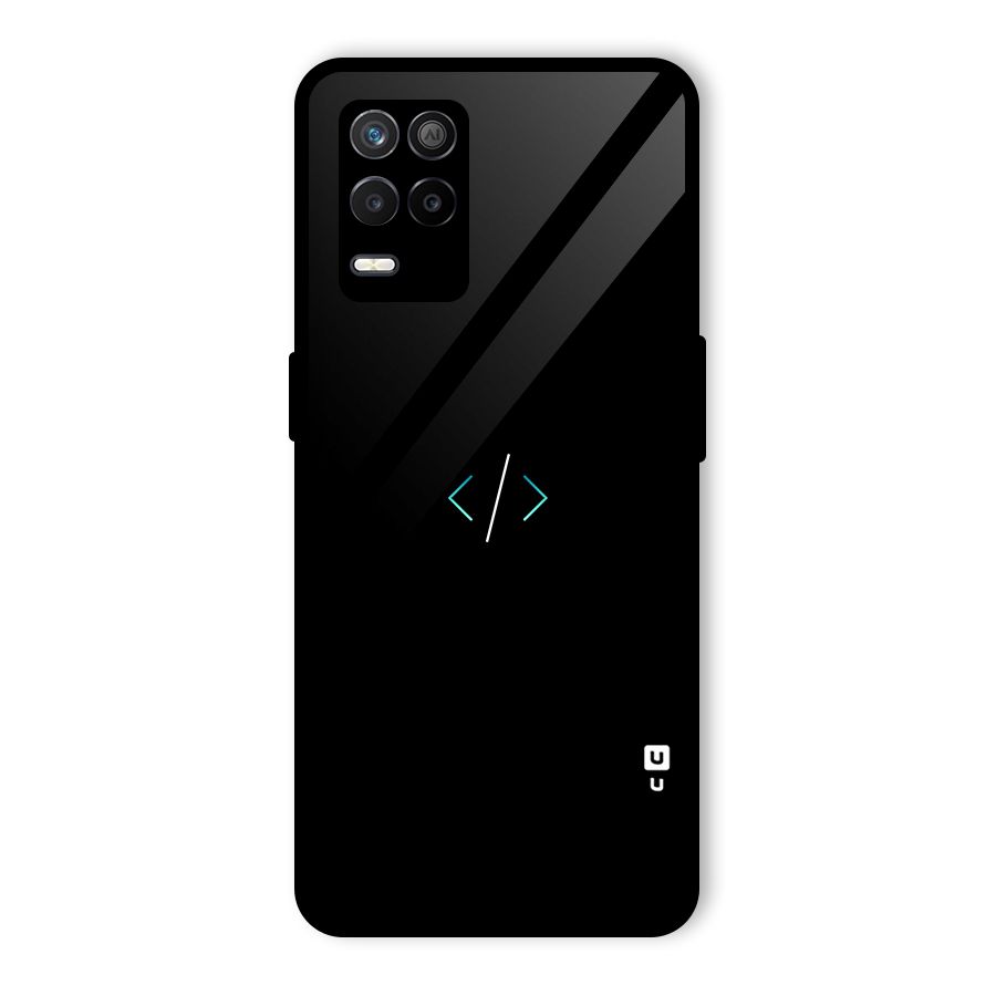 Minimal Dark Coding Glass Back Case for Realme 9 5G