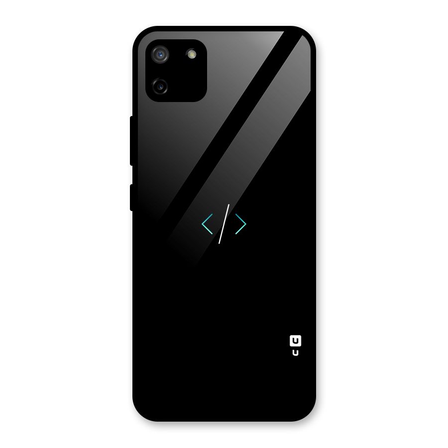 Minimal Dark Coding Glass Back Case for Realme C11