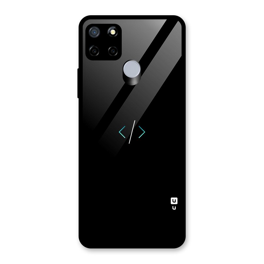 Minimal Dark Coding Glass Back Case for Realme C12
