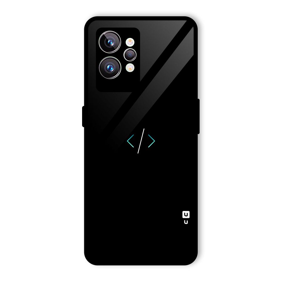 Minimal Dark Coding Glass Back Case for Realme GT2 Pro