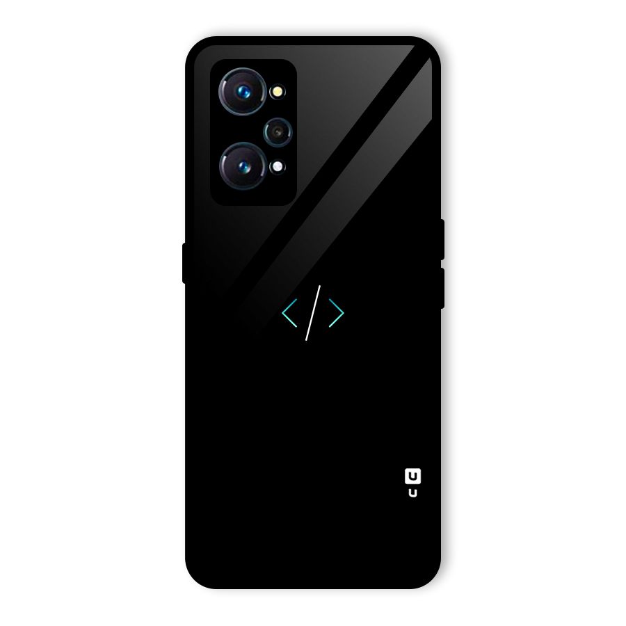 Minimal Dark Coding Glass Back Case for Realme GT 2
