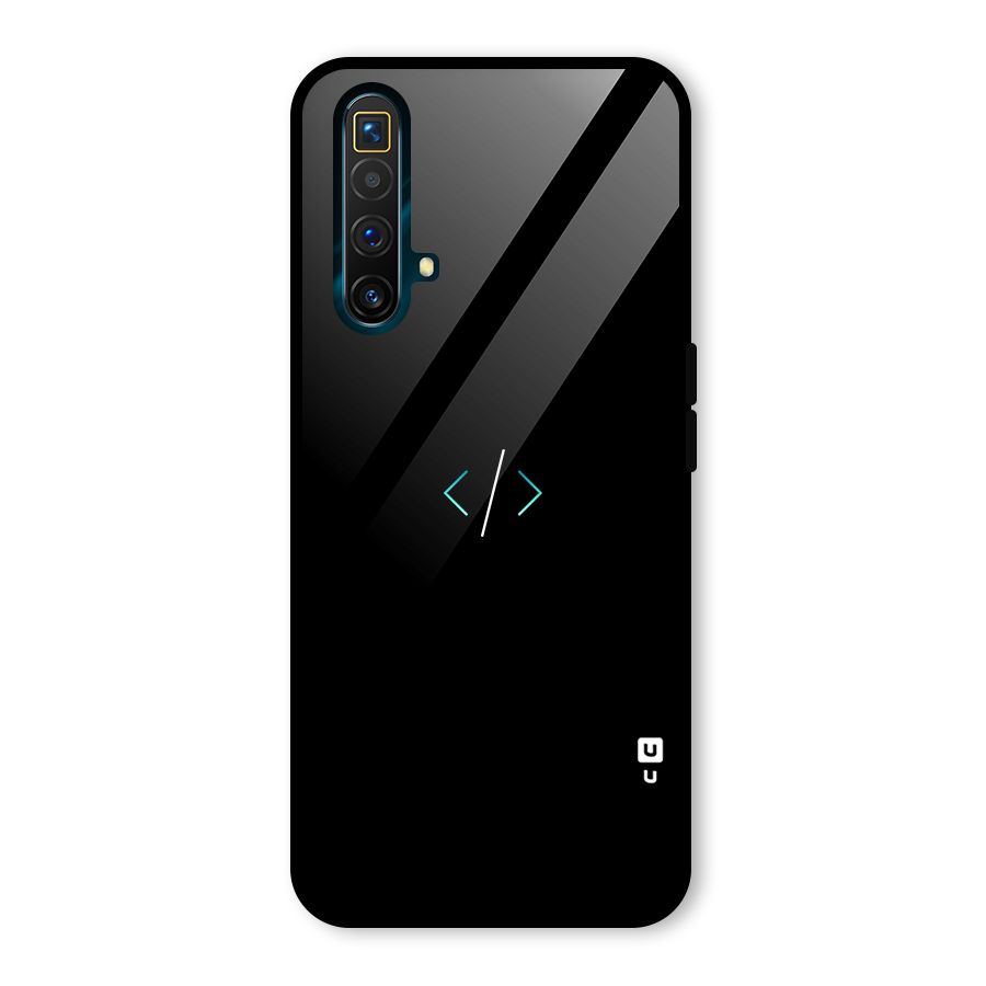 Minimal Dark Coding Glass Back Case for Realme X3 SuperZoom