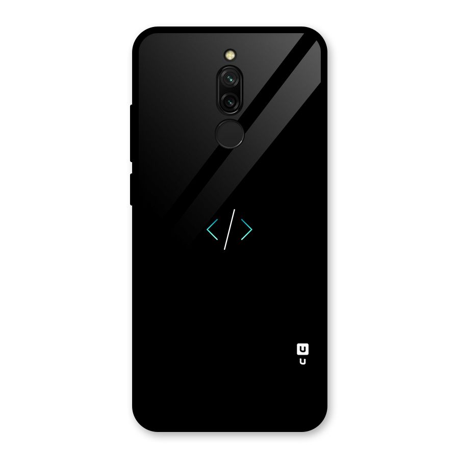 Minimal Dark Coding Glass Back Case for Redmi 8