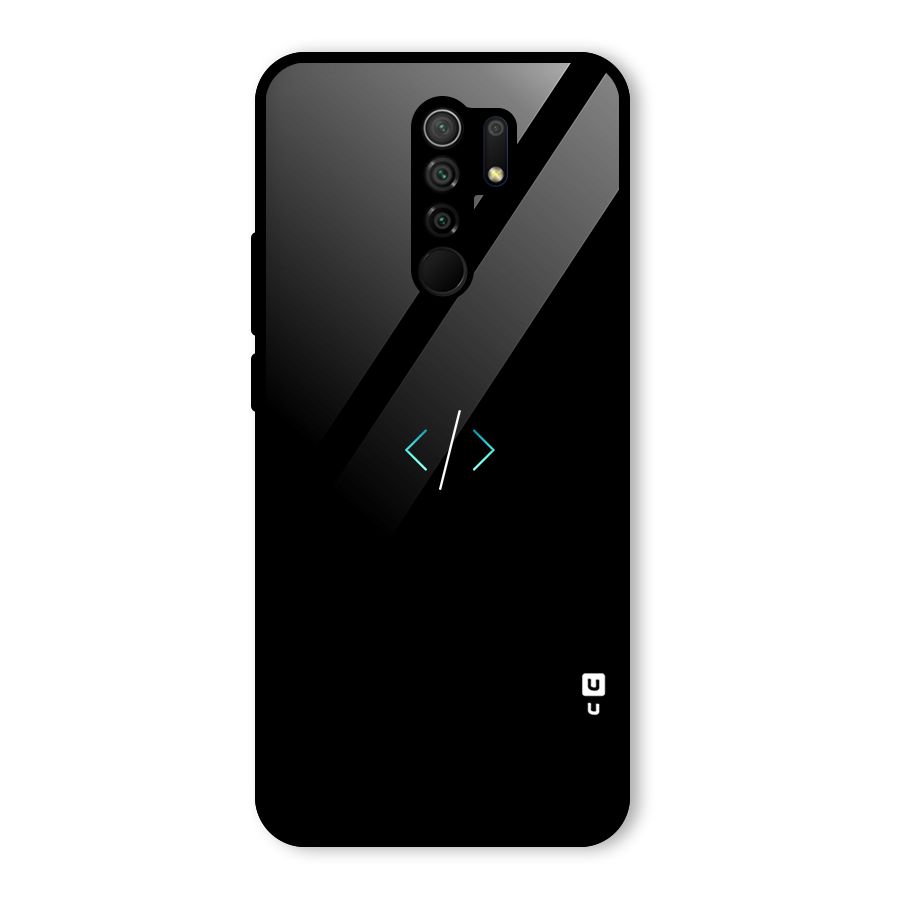 Minimal Dark Coding Glass Back Case for Redmi 9 Prime