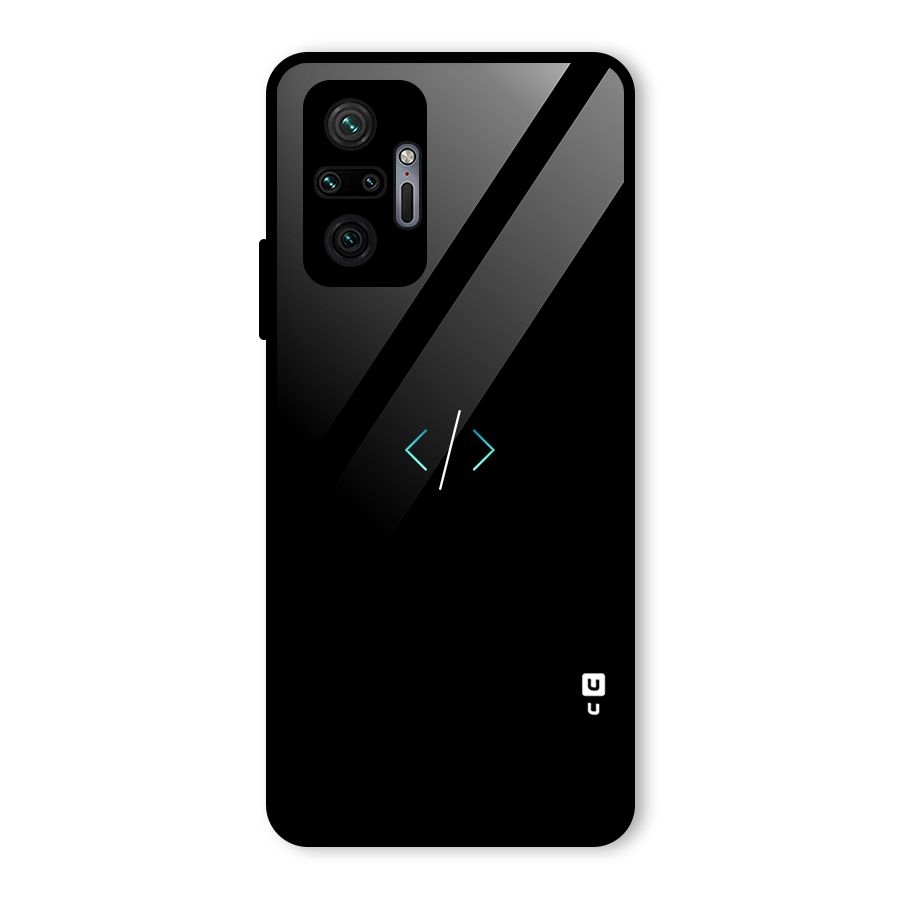 Minimal Dark Coding Glass Back Case for Redmi Note 10 Pro