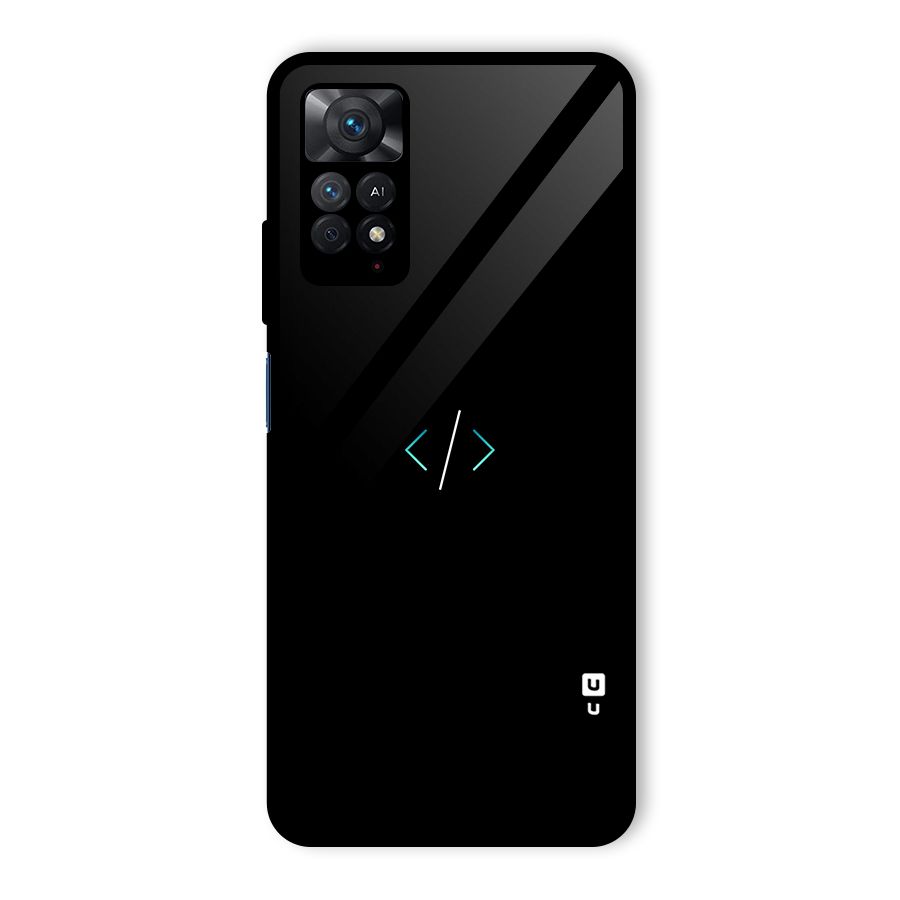 Minimal Dark Coding Glass Back Case for Redmi Note 11 Pro