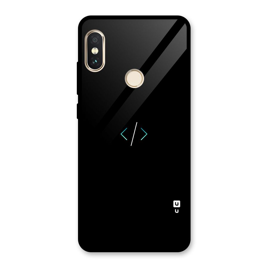 Minimal Dark Coding Glass Back Case for Redmi Note 5 Pro
