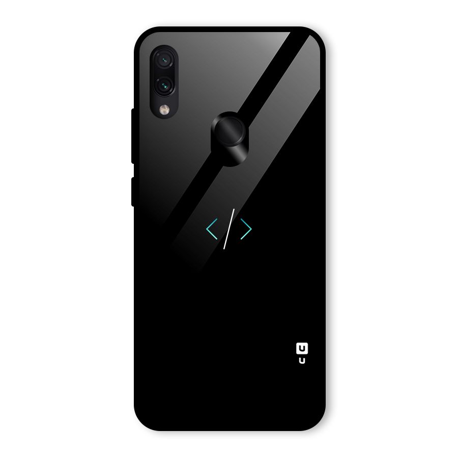 Minimal Dark Coding Glass Back Case for Redmi Note 7S