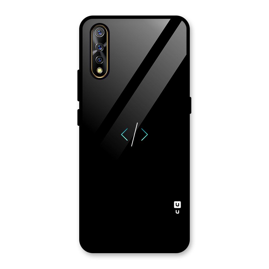 Minimal Dark Coding Glass Back Case for Vivo S1