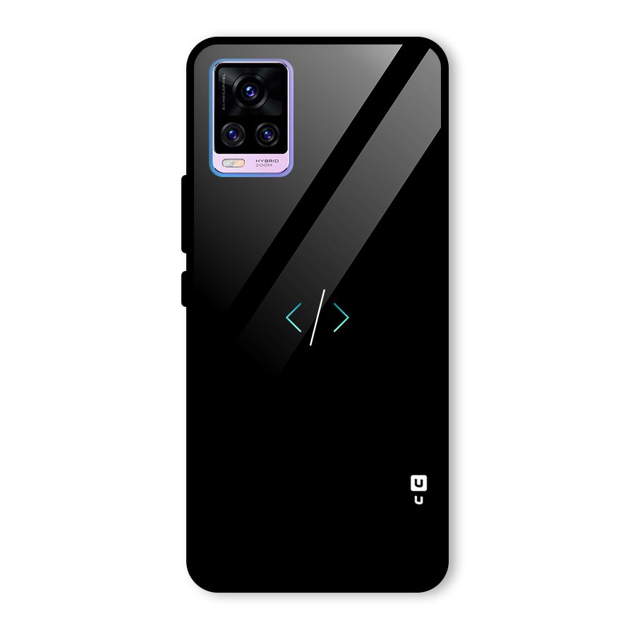 Minimal Dark Coding Glass Back Case for Vivo V20 Pro
