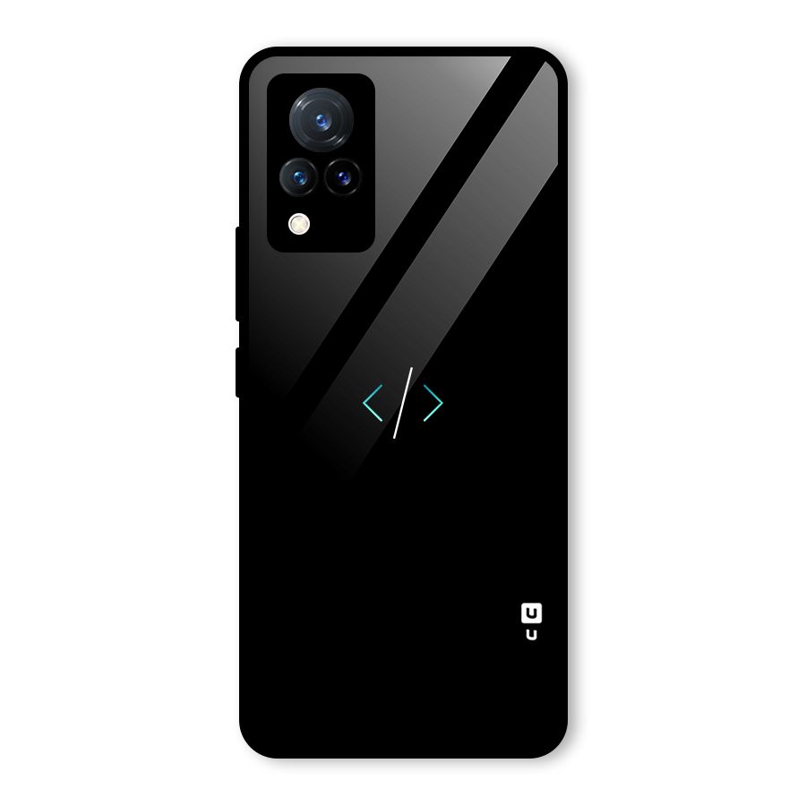 Minimal Dark Coding Glass Back Case for Vivo V21 5G
